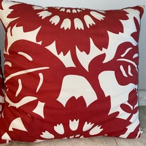 Red and White Floral Modern Decorative Pillow